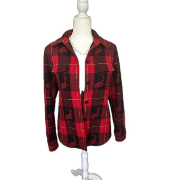 TNA (Aritzia) Plaid Buttoned Down Jacket Size  Medium - Picture 1 of 7